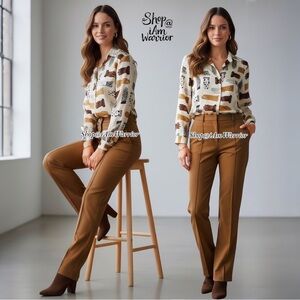 J.Crew NWT warm caramel lined wool high rise wide leg trousers *shop@iamwarrior